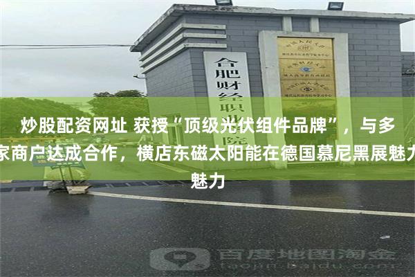 炒股配资网址 获授“顶级光伏组件品牌”，与多家商户达成合作，横店东磁太阳能在德国慕尼黑展魅力