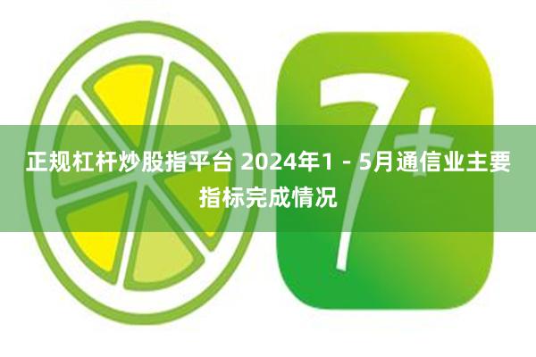 正规杠杆炒股指平台 2024年1－5月通信业主要指标完成情况