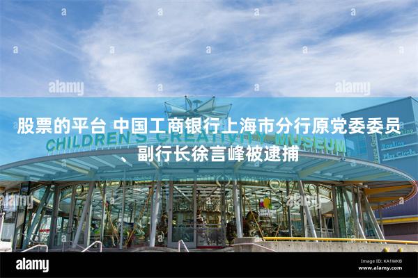 股票的平台 中国工商银行上海市分行原党委委员、副行长徐言峰被逮捕